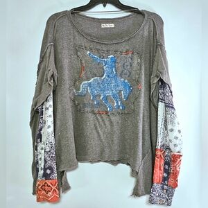 Free People Oversized Bandana-Sleeve Top